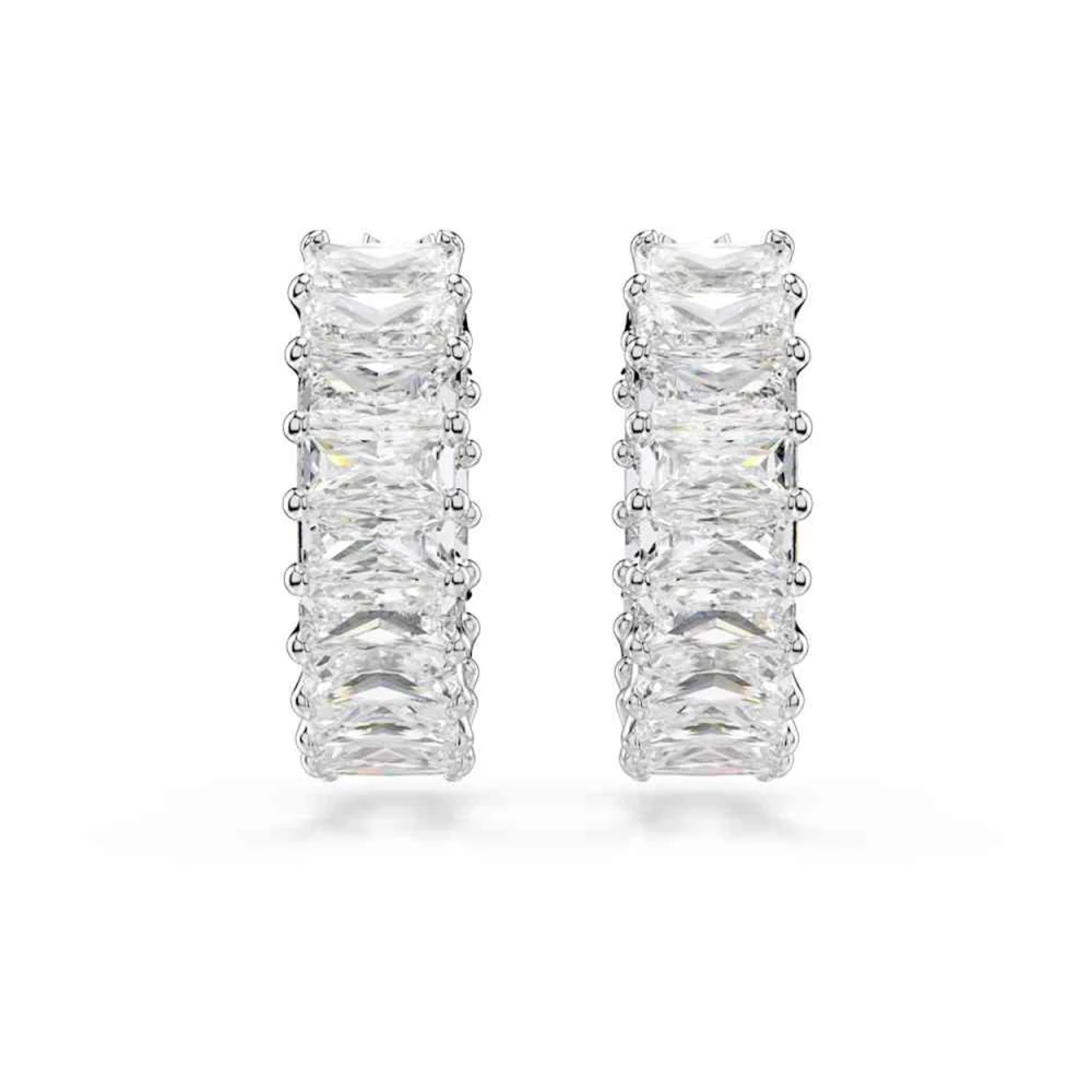 Swarovski Women's Gray Crystal Matrix Earrings- Elegant And Refined - Earrings - One Size - Accessories
