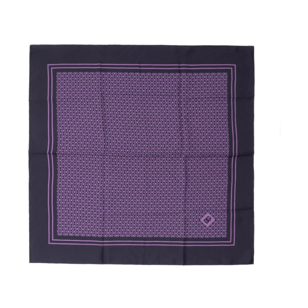 Dolce & Gabbana Men's Purple Handkerchiefs, One Size, Silk Pocket Square Pouch