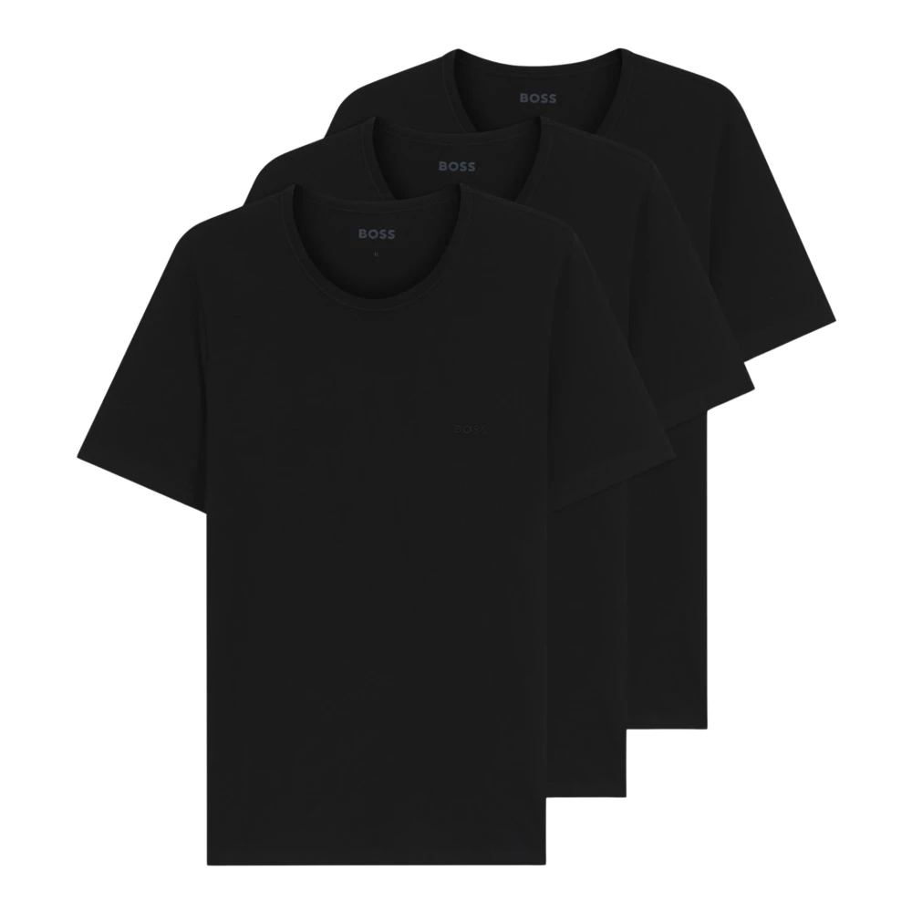 Boss Uomo Nero Magliette Intime In Cotone In Confezione Da Tre - Immagine 3