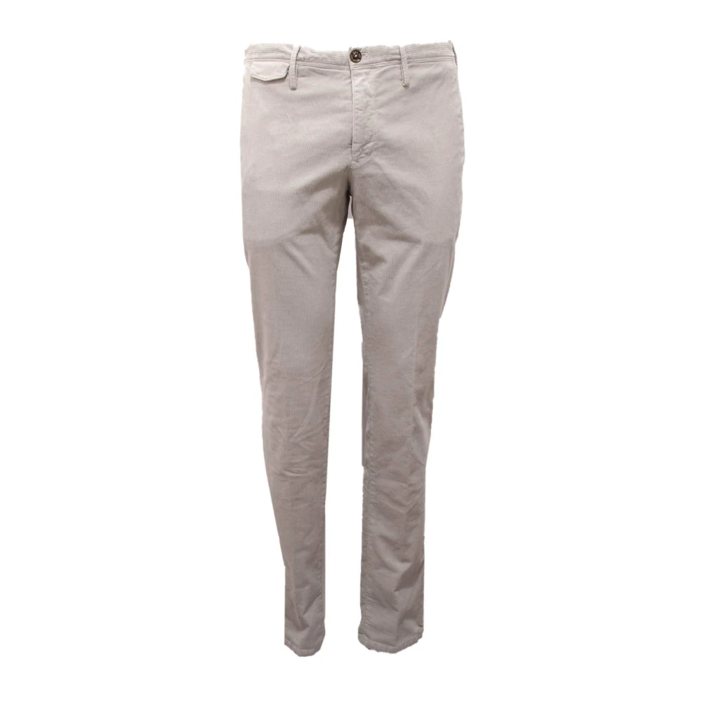 Pt01 Men's Gray Chinos, W34, Velvet Trousers In Ice Corduroy