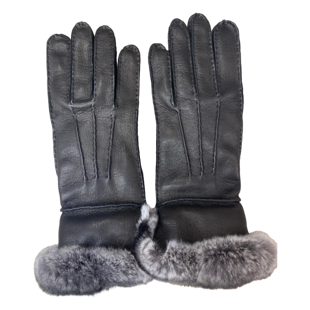 Restelli Guanti Zwarte Berg Hertenleren Handschoen Black Unisex