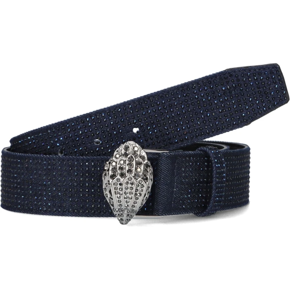 Kurt Geiger Blauwe Denim Strass Riem Blue Dames