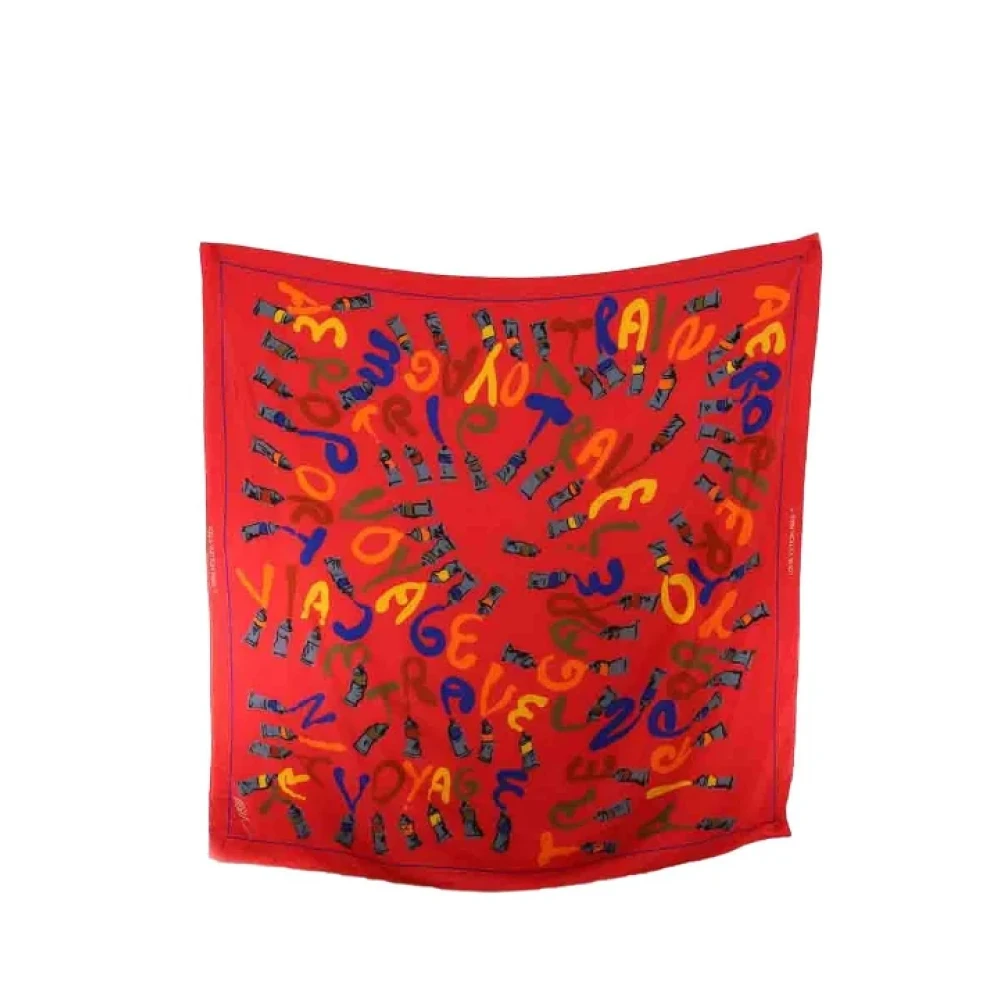 Louis Vuitton Vintage Pre-owned Silk scarves Red Dames