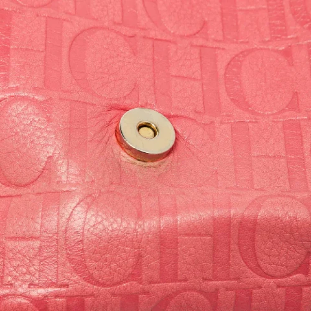 Carolina Herrera Pre-owned Leather shoulder-bags Pink Dames