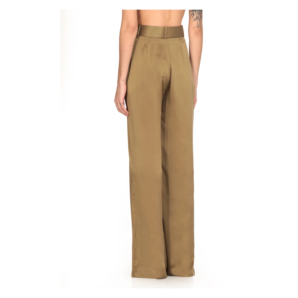 Zimmermann Groene zijden broek met riemlussen Green Dames