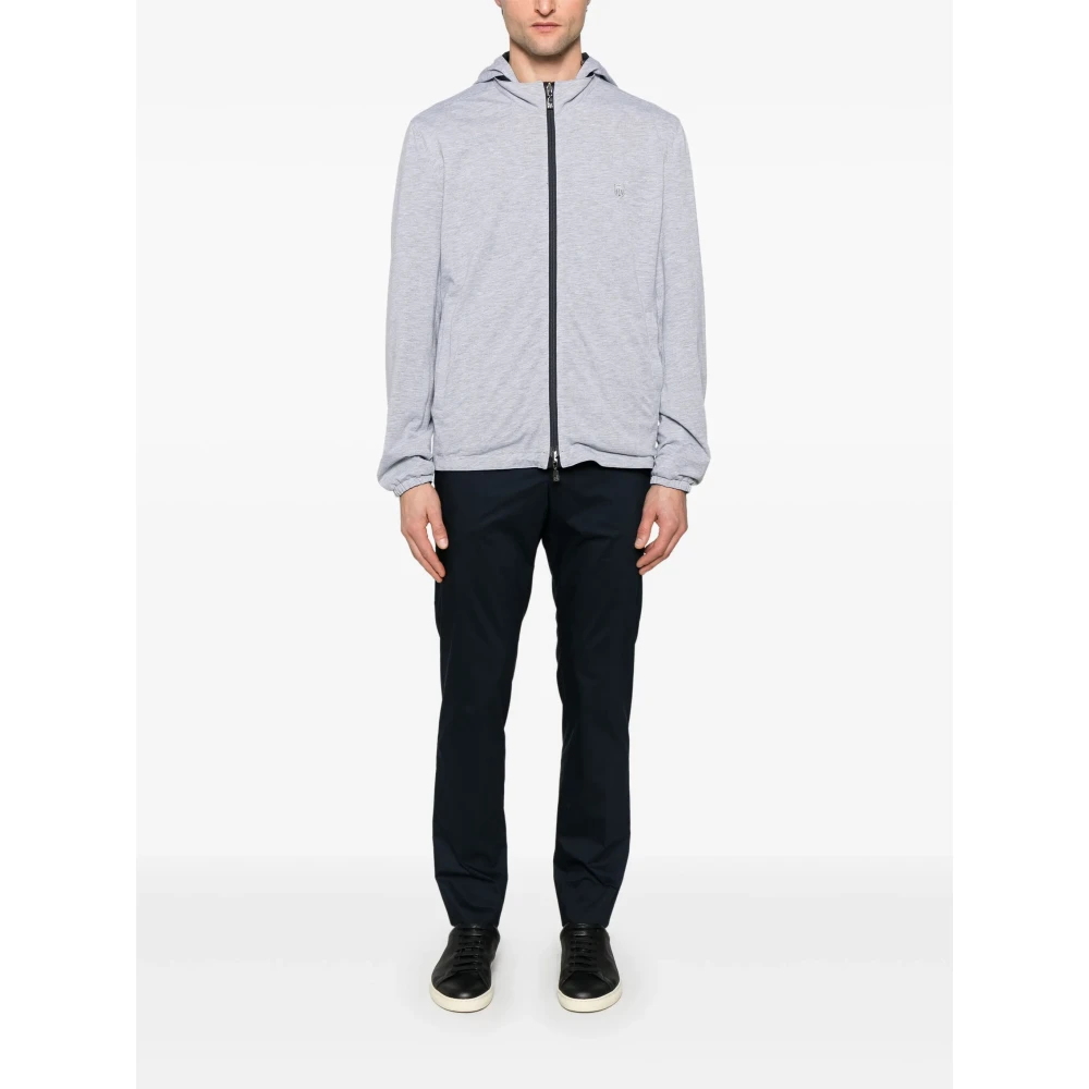 Corneliani Omkeerbare Polyester Jas met Ritssluiting Blue Heren