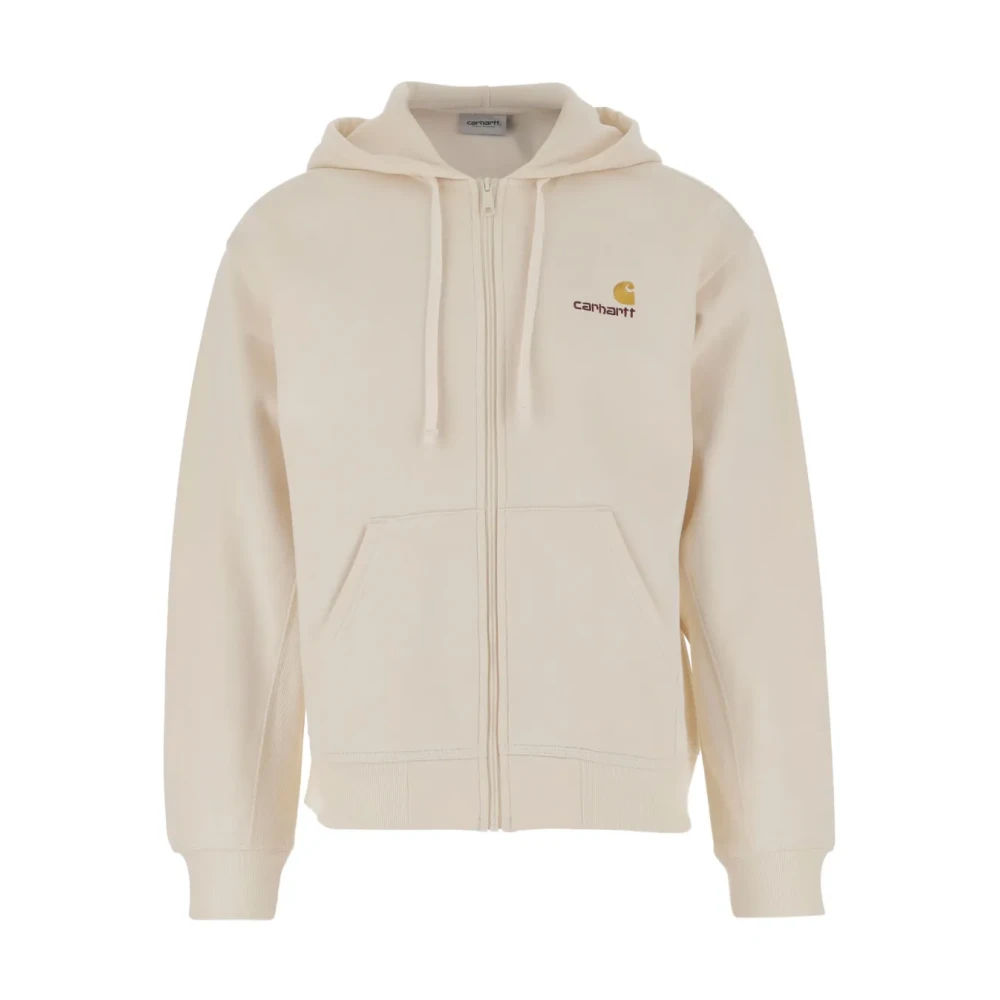 Carhartt Wip Men's Beige Zip-Throughs, 2XL, Hooded American Script Jacket