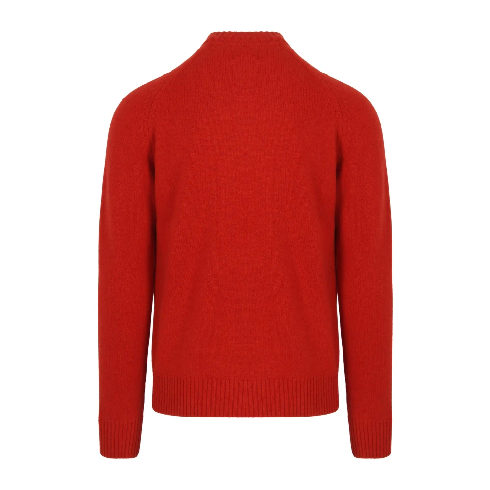 Barbour Rode Wol Crew Neck Trui Red Heren