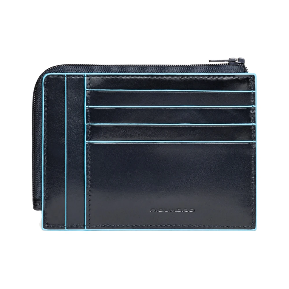 Piquadro Homme Bleu Accessoires, Taille: One Size Porte-Monnaie Zippé Avec Porte-Cartes De Crédit