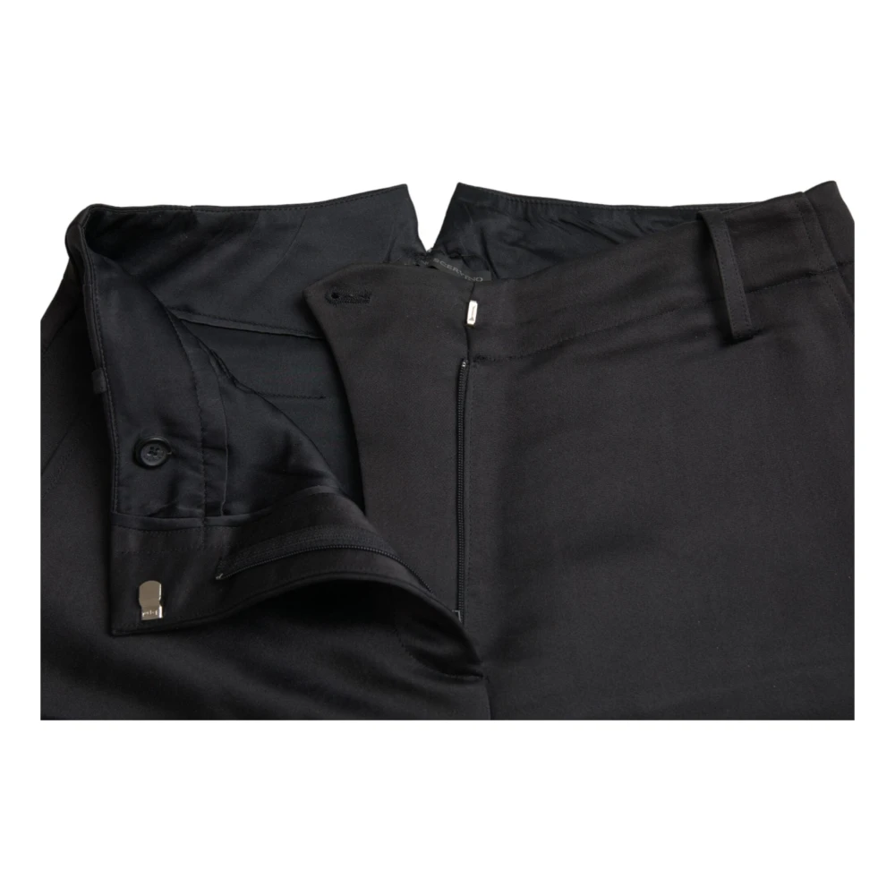 Ermanno Scervino Zwarte capribroek met hoge taille Black Dames