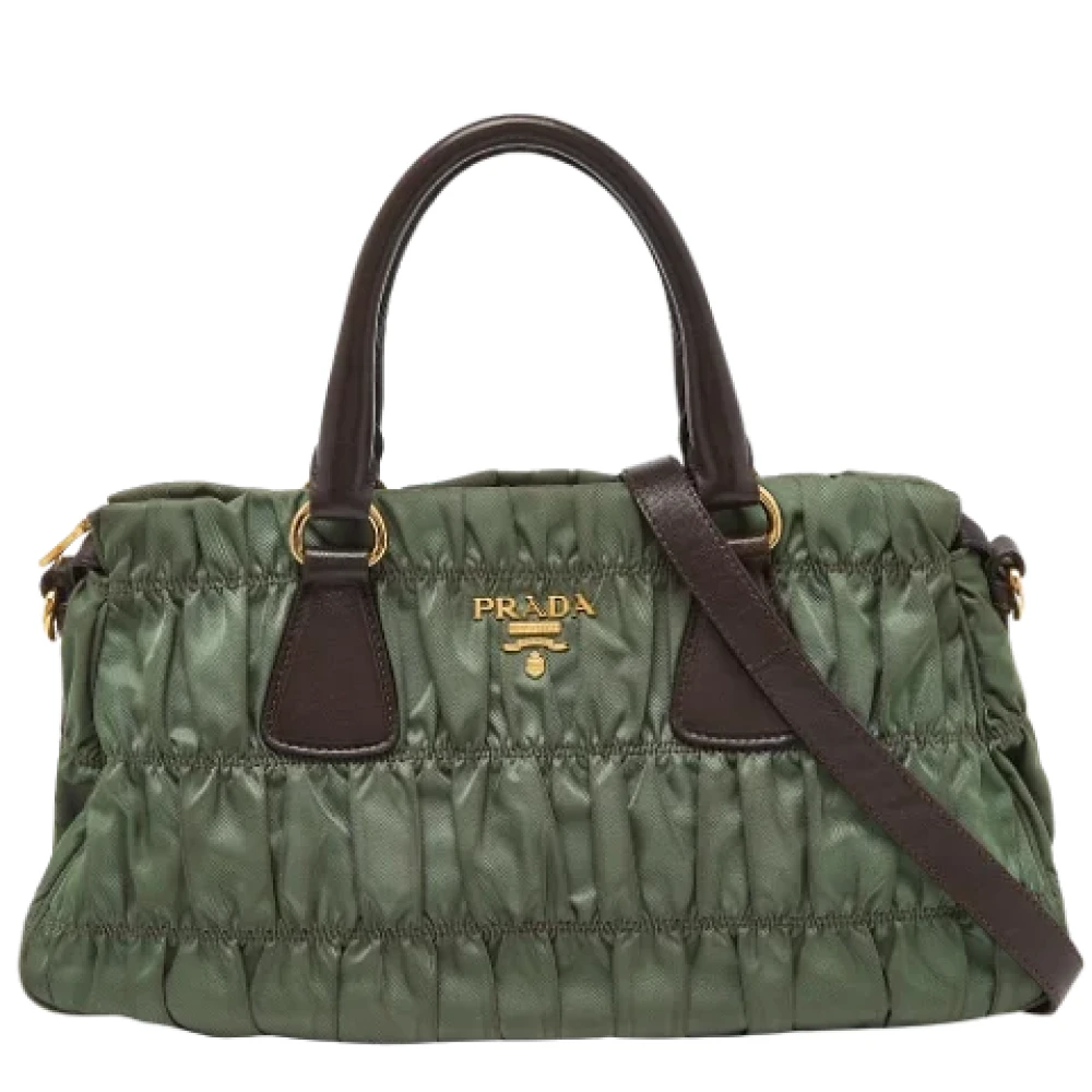 Prada Vintage Pre-owned Leather totes Green Dames