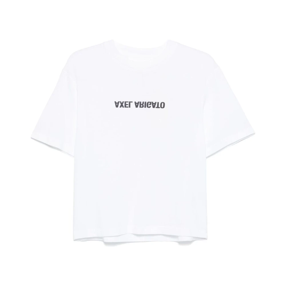 Axel Arigato Wit T-shirt met logo-opdruk en ronde hals White Dames