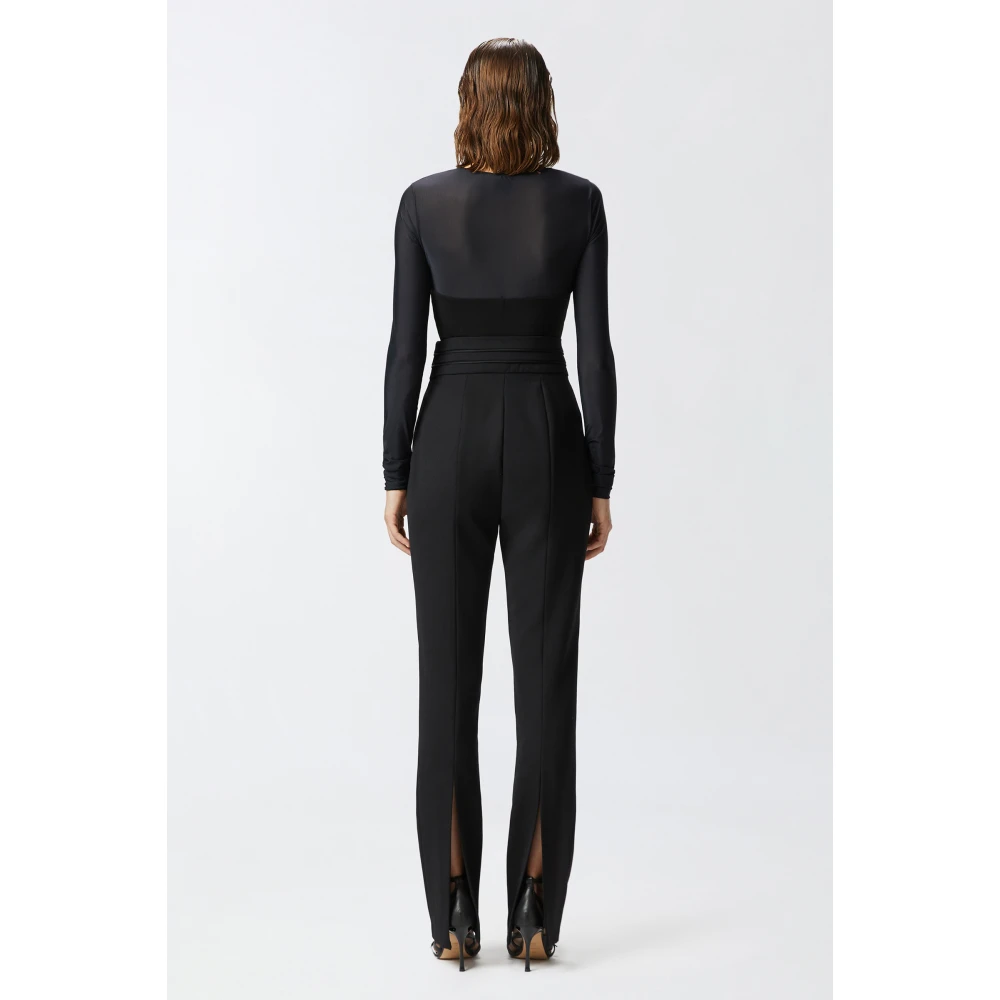 pinko Elegante Hoge Taille Wollen Broek Black Dames