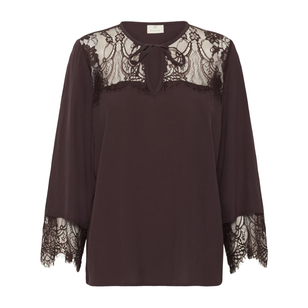 Kaffe Women's Brown Kaapril Lace Blouse - Blouses - S - Blouses & Shirts
