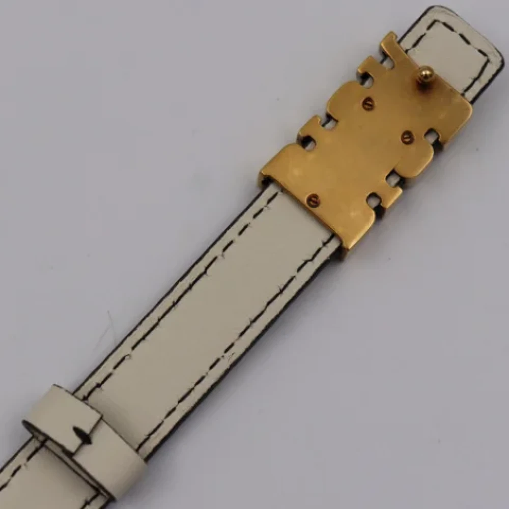 Dior Vintage Pre-owned Leather belts White Dames
