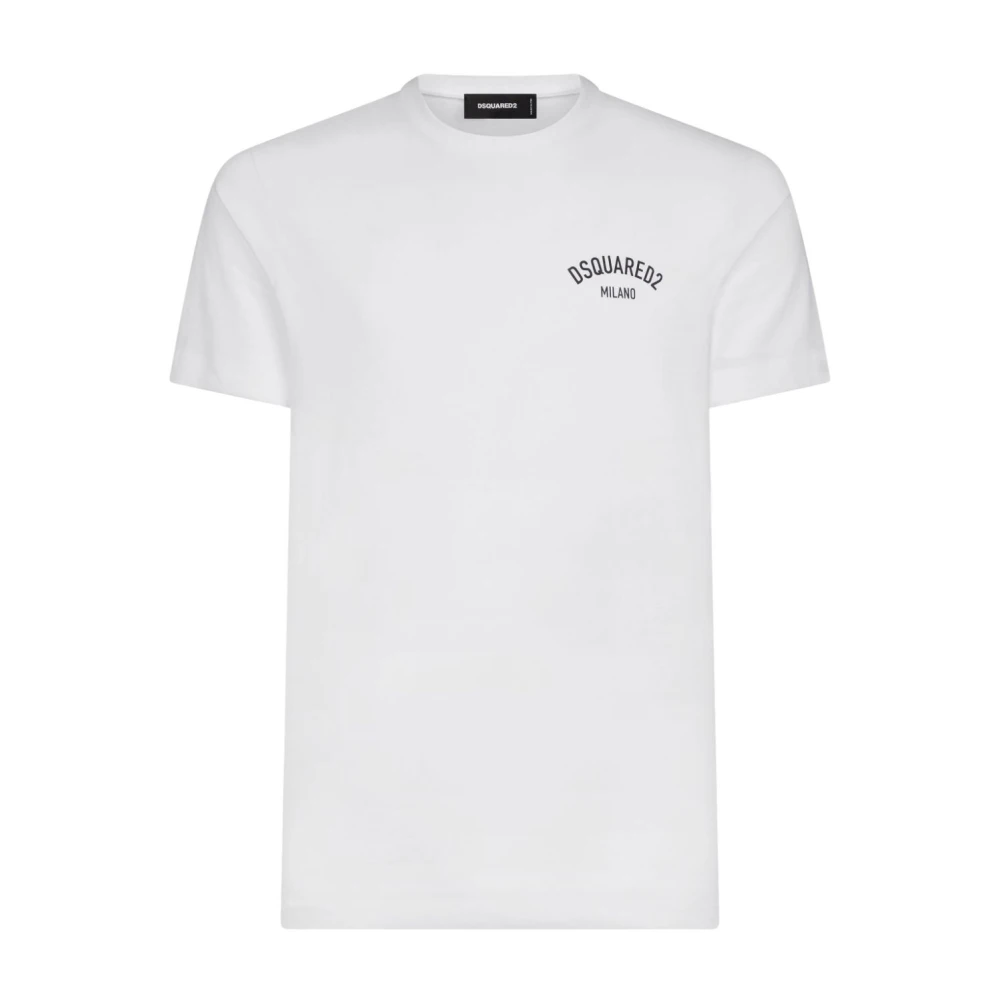 Dsquared2 Logo Print Crew Neck T-shirt White Heren
