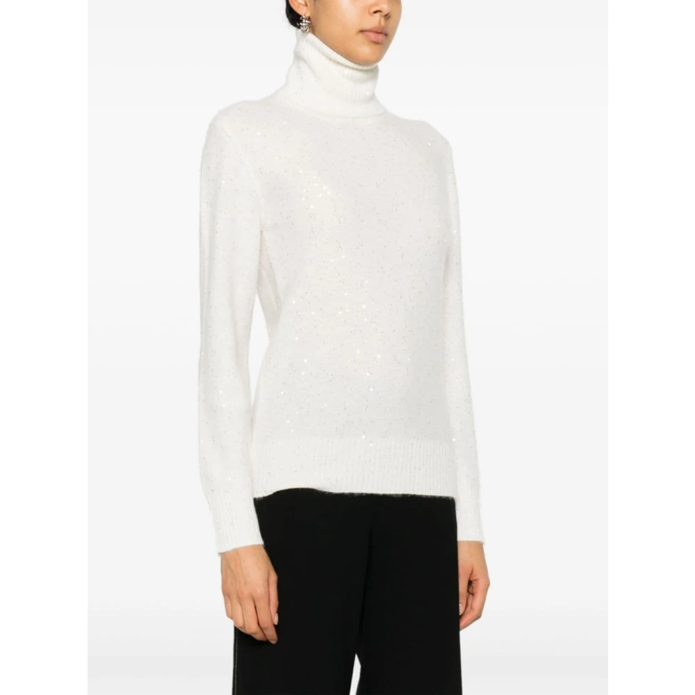 Fabiana Filippi Roomwit Gebreide Paillet Trui Beige Dames