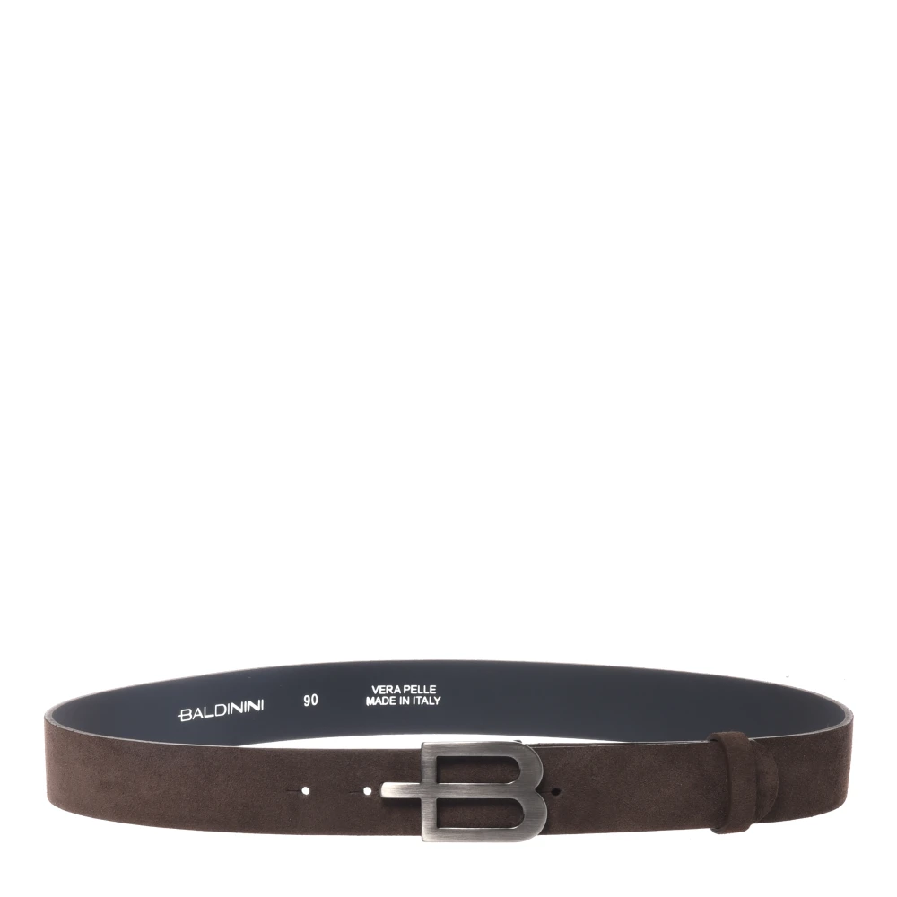 Baldinini Men's Brown Suede Belt - Belts - 120 Cm - Accessories