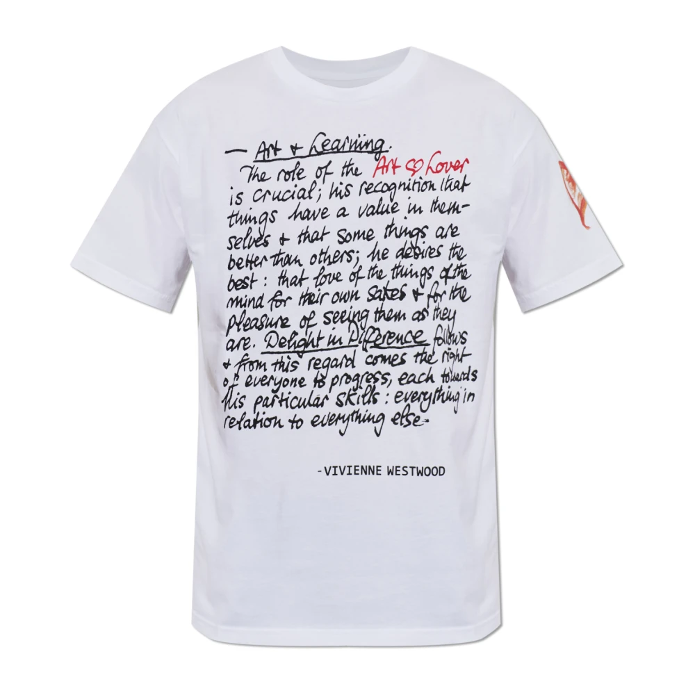 Vivienne Westwood Unisex Wit Tops S, Katoen, Art Heart Klassiek T-Shirt