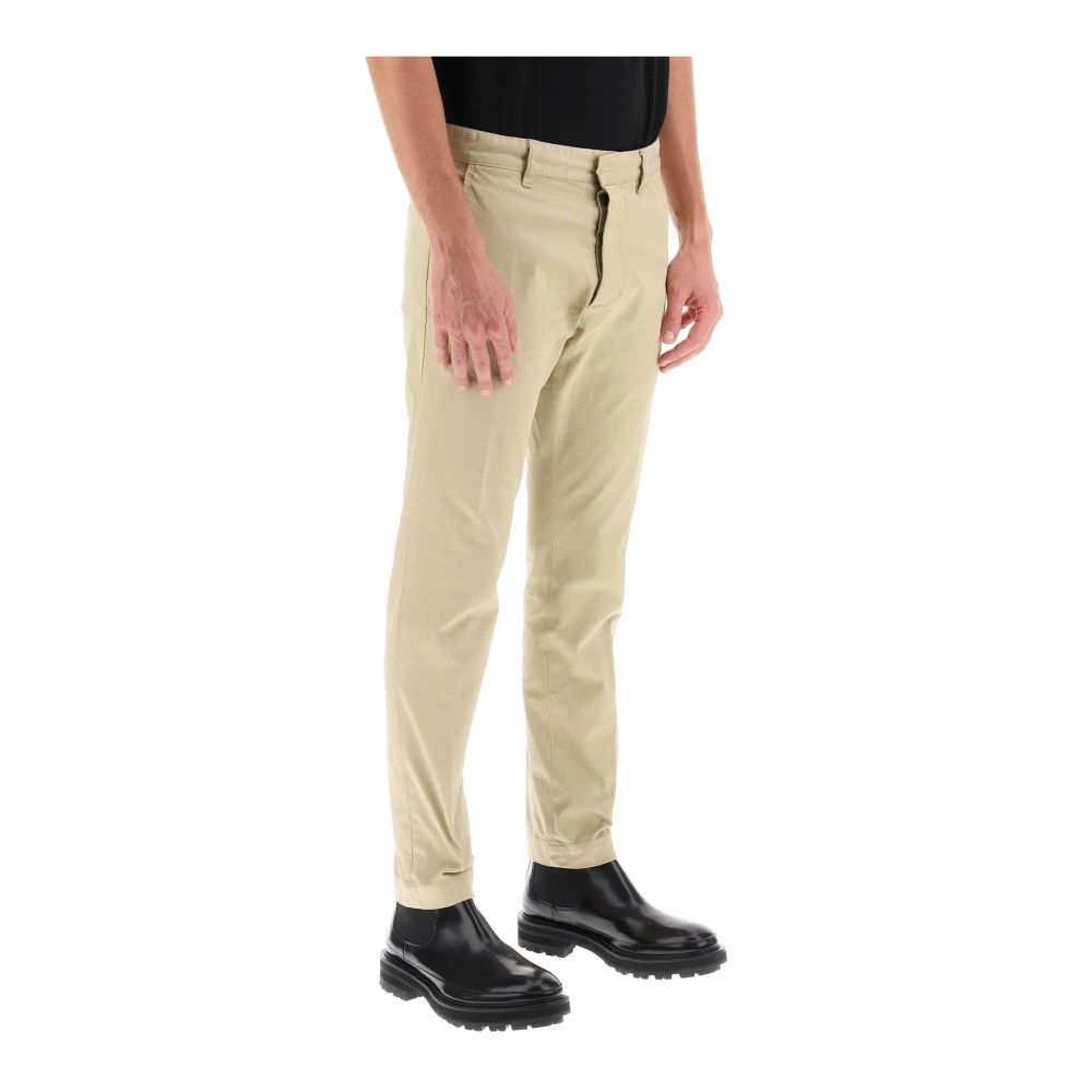 Dsquared2 Cool Guy Elastische Katoenen Broek Beige Heren