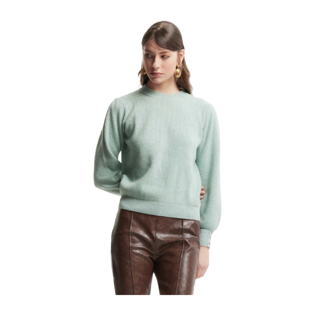 Kocca Groene Bishop Mouw Wollen Trui Green Dames