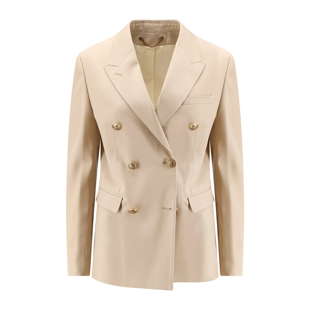 Golden Goose Women's Beige/Golden Double-Breasted Wool Blazer