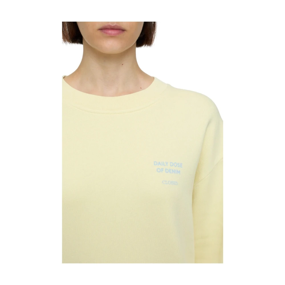closed Beige Print Sweatshirt Zacht Katoen Casual Beige Dames