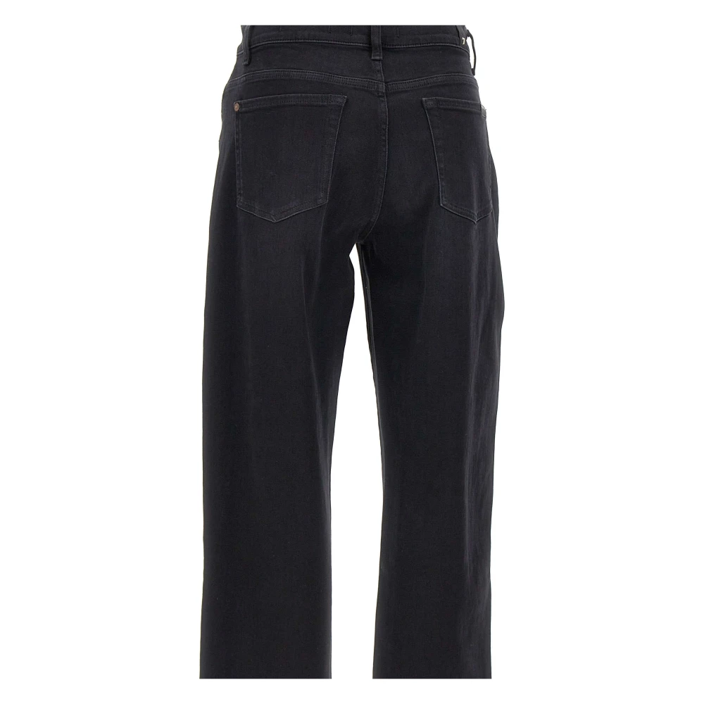 7 For All Mankind Zwarte Heritage Denim Straight Leg Jeans Black Dames