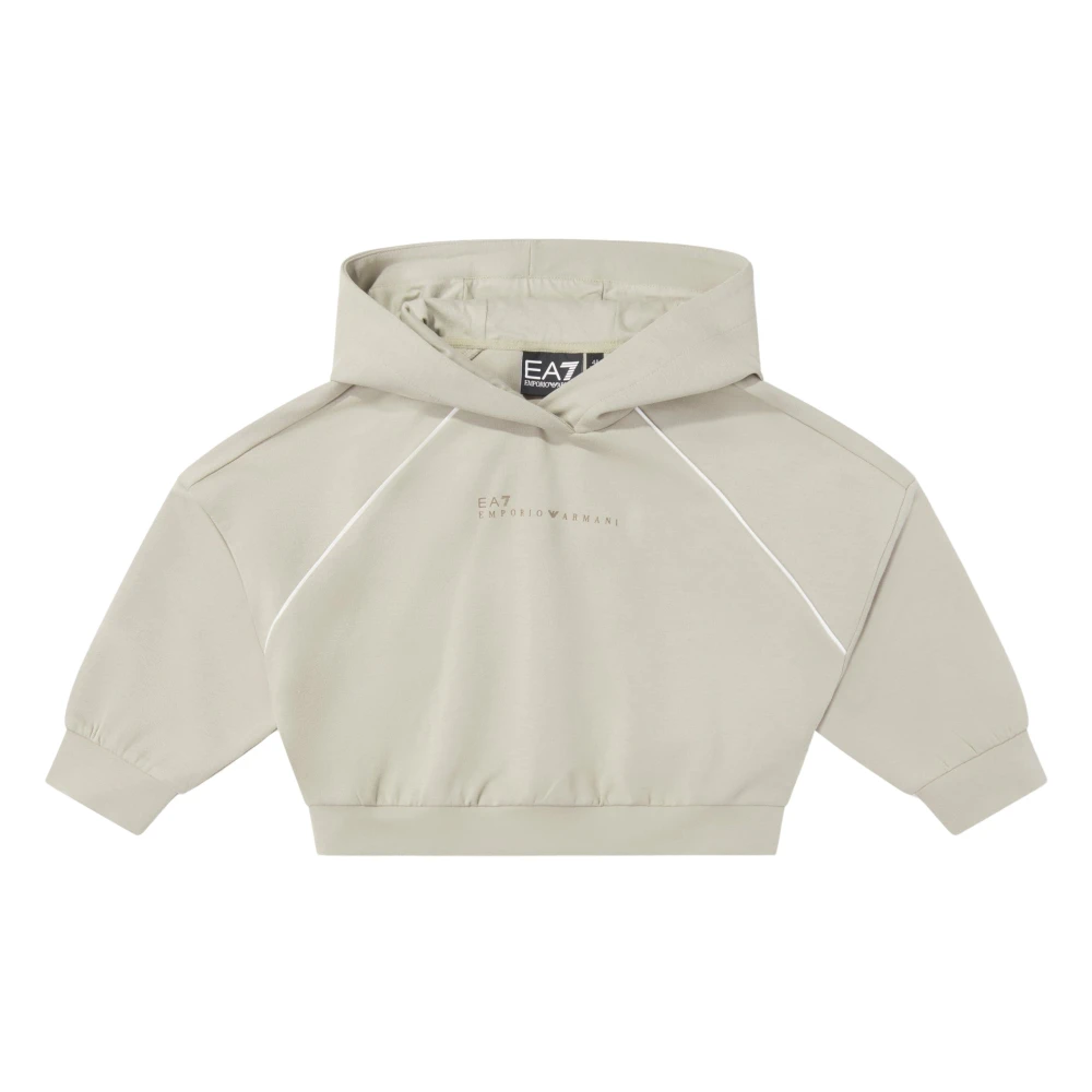 Emporio Armani Ea7 Women's Beige Logo Hoodie
