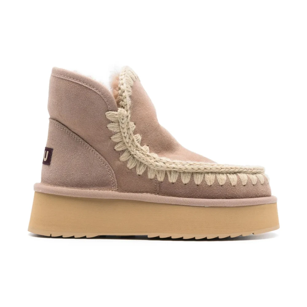 Mou Women's Brown Eskimo Platform Ankle Boots In