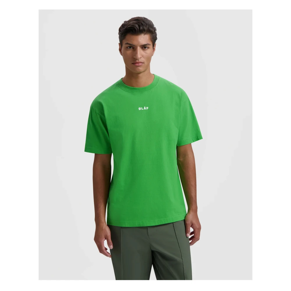 Olaf Hussein Block Tee Groene T-shirt Green Heren