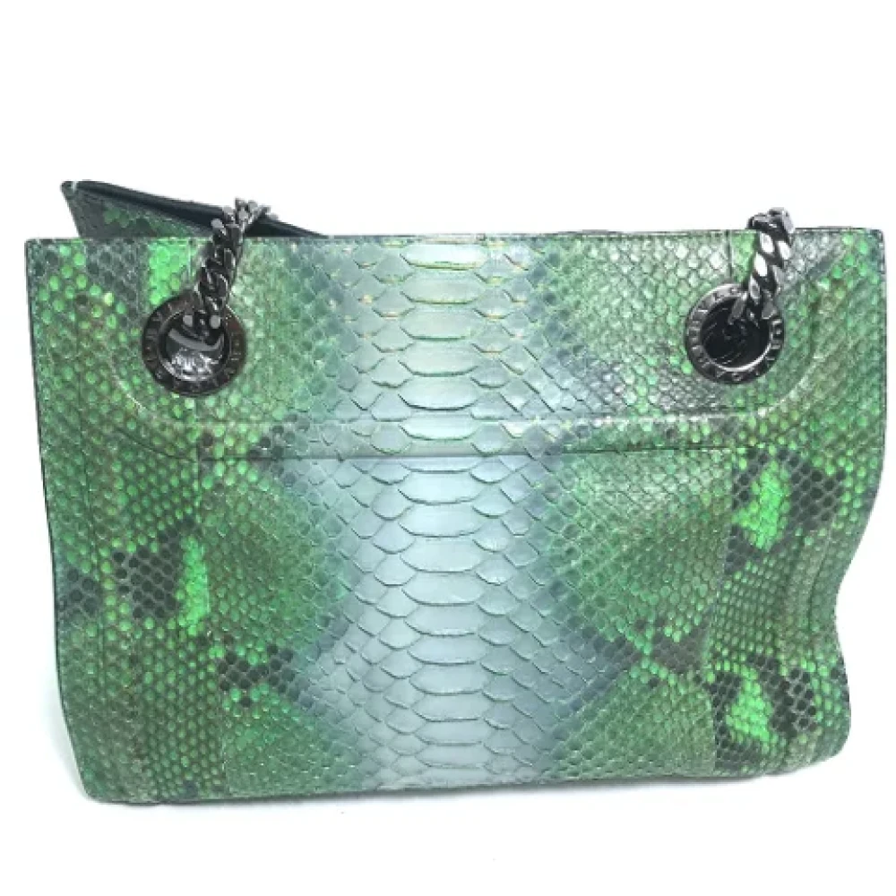 Bvlgari Vintage Pre-owned Fabric shoulder-bags Green Dames