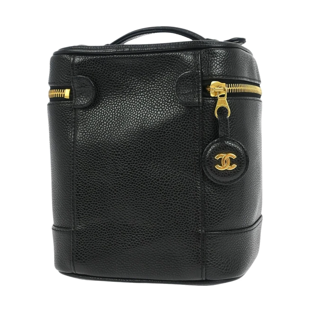 Chanel Vintage Women's Black Vintage Handbags, One Size, Pre-Owned Vintage Vanity Case Bag
