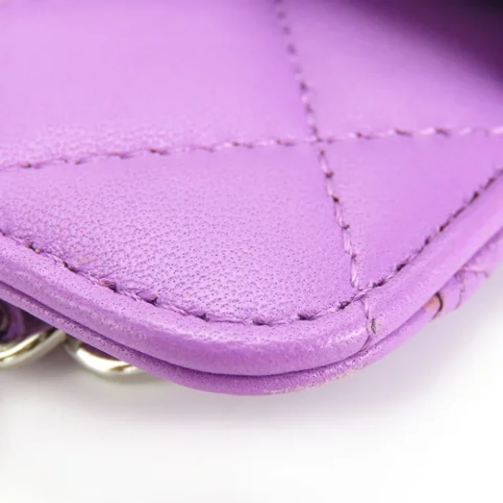 Chanel Vintage Pre-owned Leather crossbody-bags Purple Dames