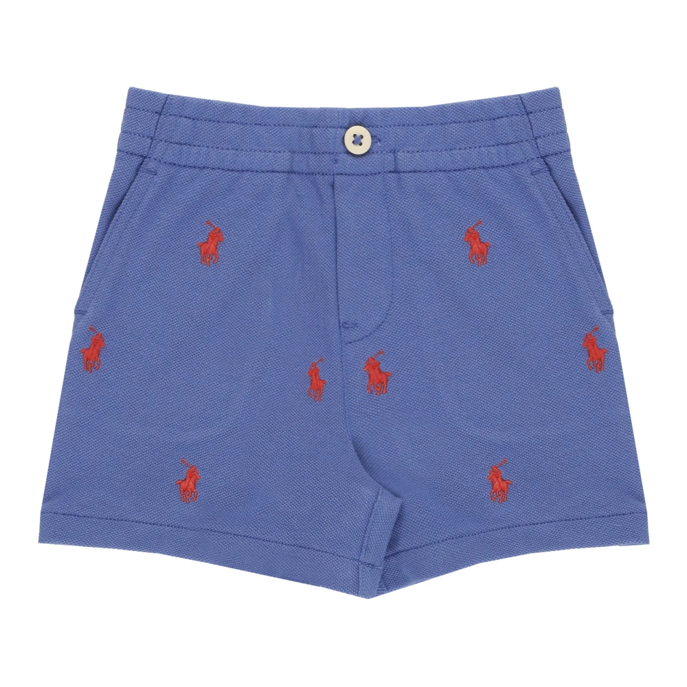Ralph Lauren Unisex Kids Blue Shorts, 2 Y, Embroidered-Pony Bermuda Shorts