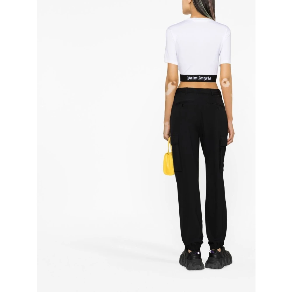Palm Angels Logo Tape T-shirts en Polos Wit White Dames