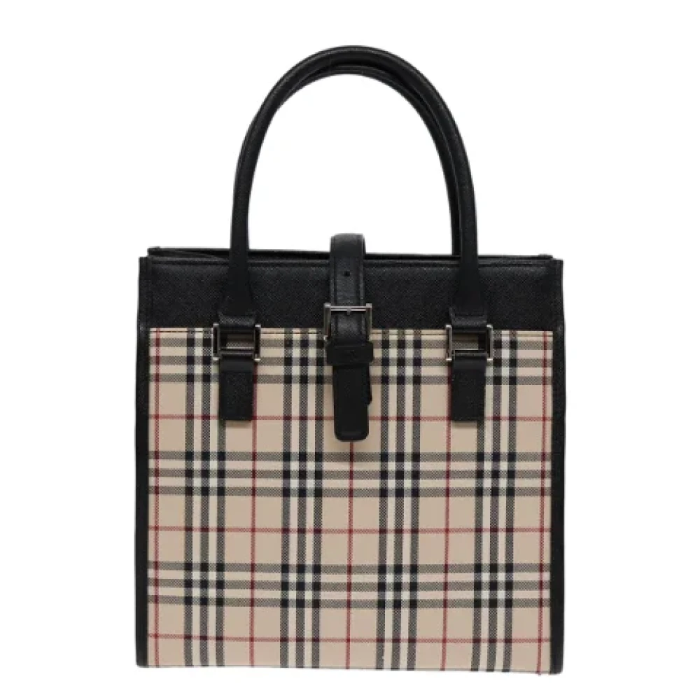 Burberry Vintage Pre-owned Canvas handbags Beige Dames