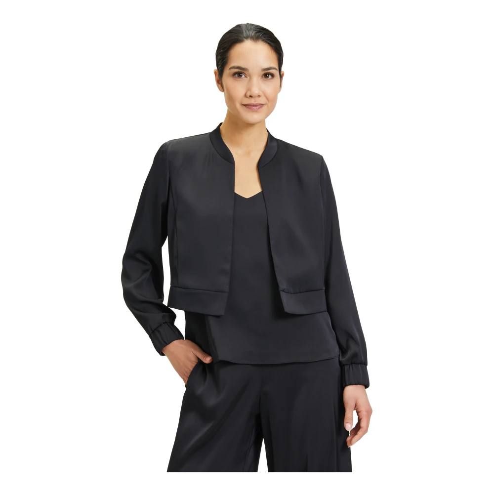 Vera Mont Stijlvolle Langarm Blouson Jas Blue Dames