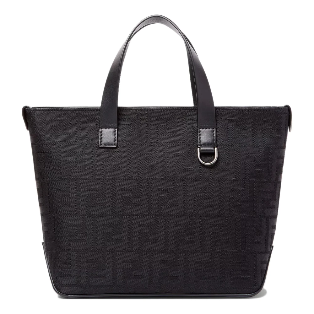 Fendi Women's Black Small Ff Squared Shopping Bag - Shopping Bags - One Size - Bags
