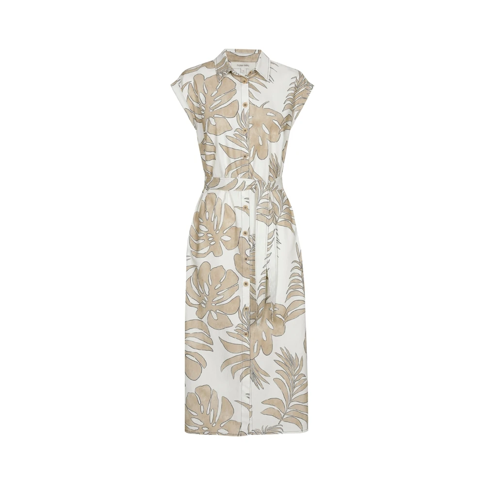 Marie Méro Bloemenprint Katoenen Jurk Beige Dames