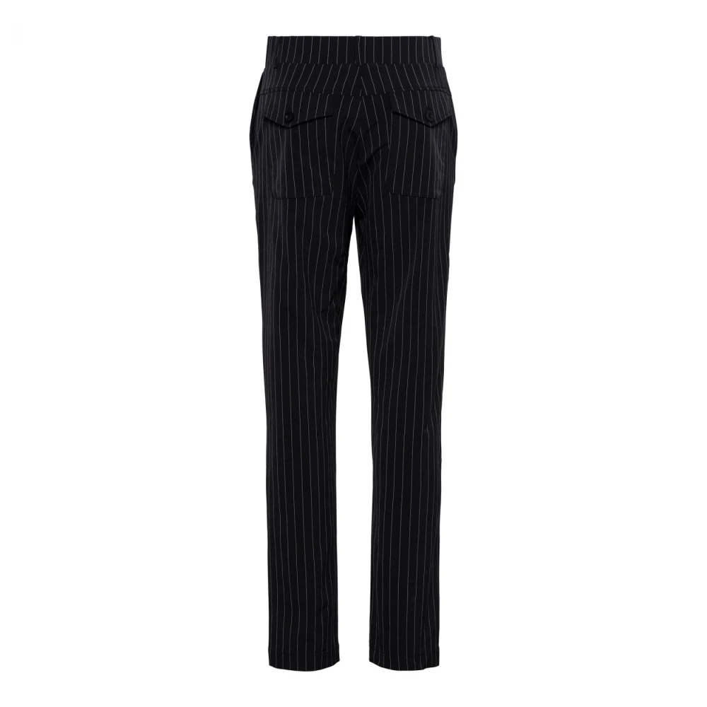 &Co Woman Pin-Stripe Cigarette Broek Black Dames
