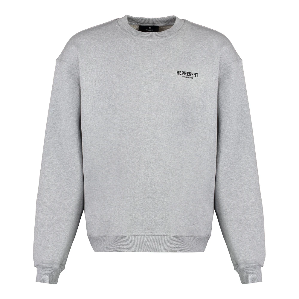 Represent Katoenen Sweatshirt met Logo Gray Heren