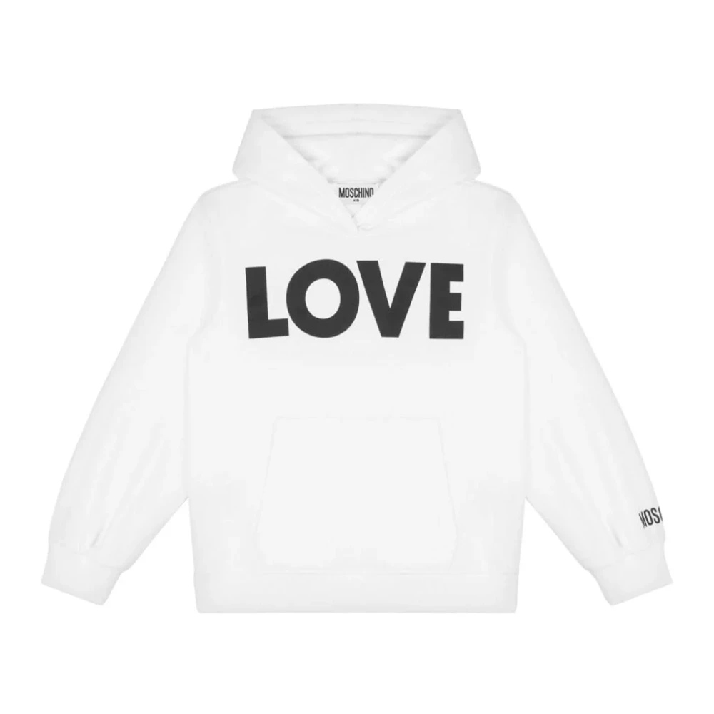 Moschino Love Hoodie Sweatshirt Bomull Långärmad White, Unisex