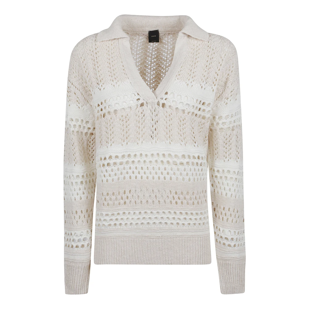 pinko Witte V-hals Sweater voor Vrouwen White Dames