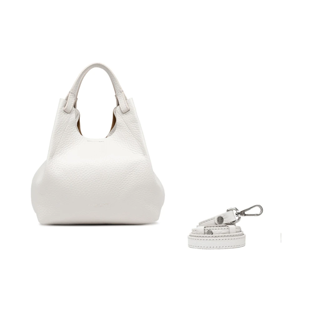 Gianni Chiarini Dubbele leren handtas met magneetsluiting White Dames