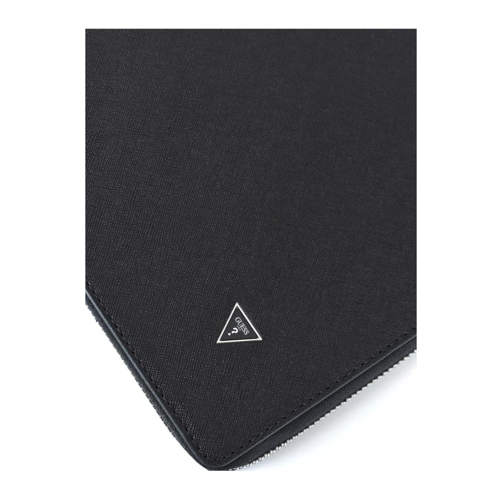 Guess Zwarte PU Leren Clutch Uni Stijl Black Heren