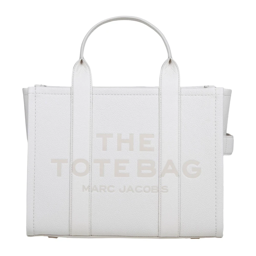 Marc Jacobs Wit leren tote tas met logo White Dames