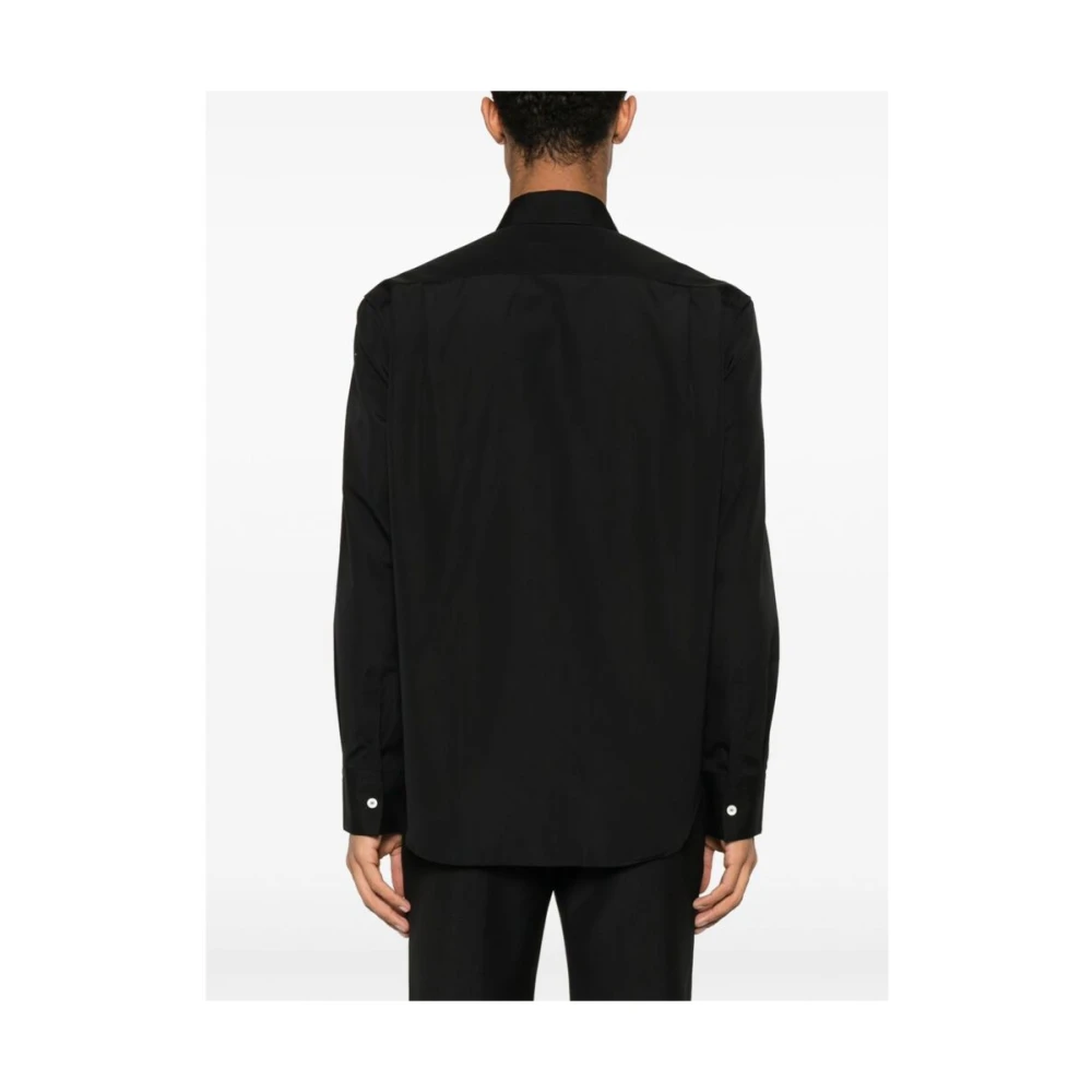 Salvatore Ferragamo Zwarte Katoenen Poplin Overhemd Black Heren