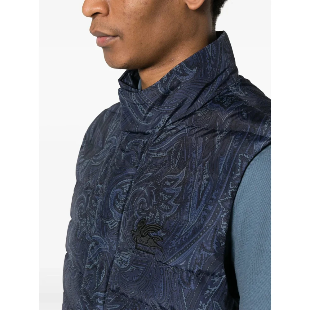 ETRO Puffer Vest voor Mannen Blue Heren