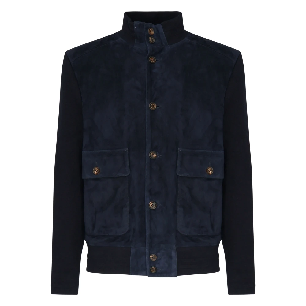 Eleventy Bimaterische Jas voor Mannen Blue Heren